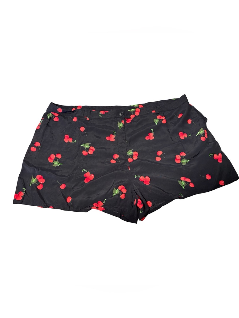 Mod Cloth High waisted retro-style Cherry print Plus Size shorts 4X Belt Loops